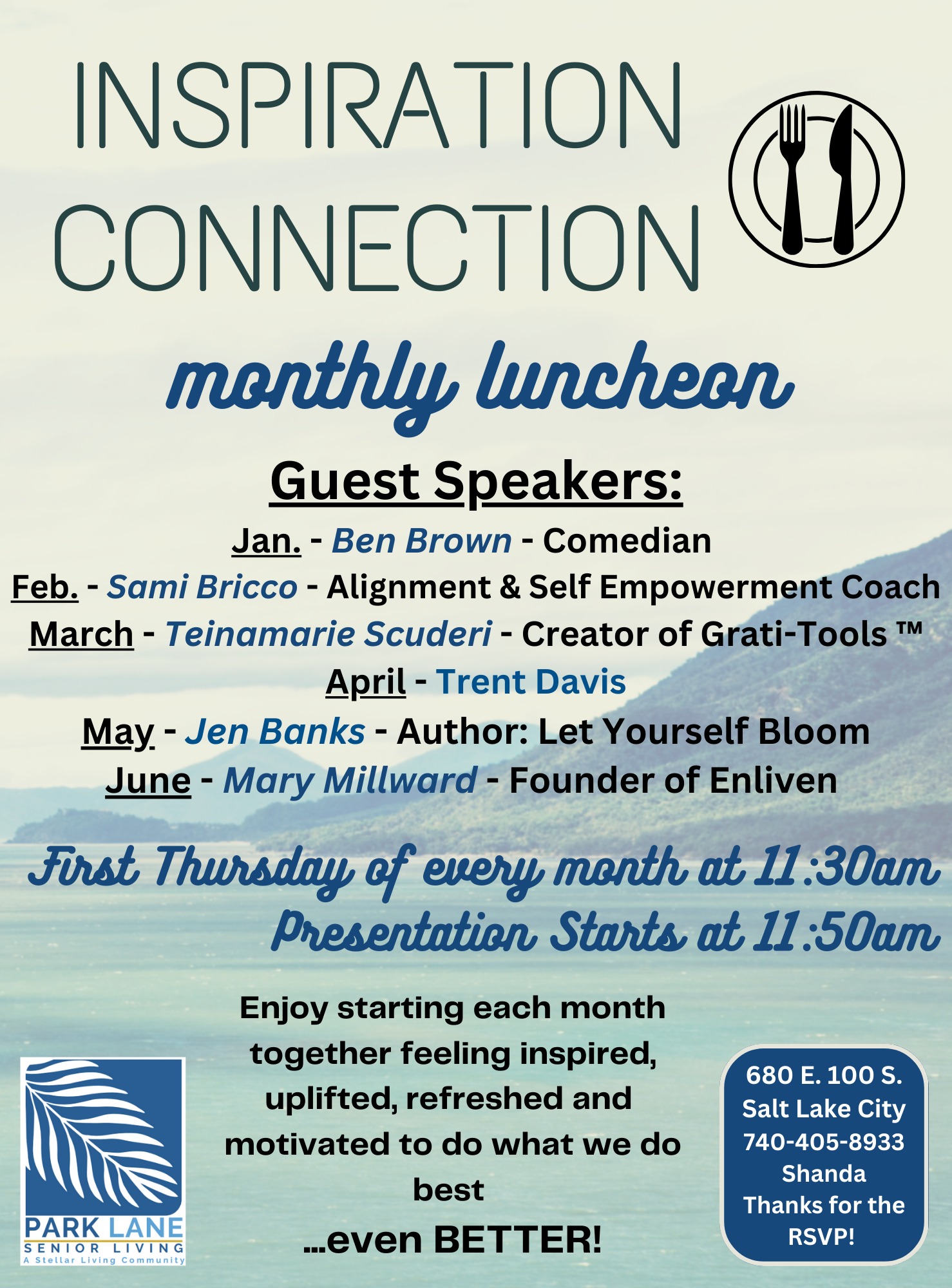 Park Lane's "Monthly Inspiration Connection Networking Luncheon"
